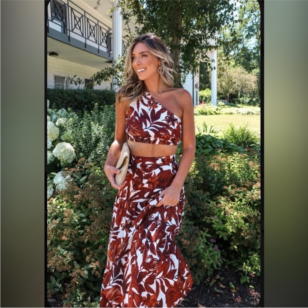 Seven Wonders Lorelei Maxi Skirt & Top Chocolate Brown Floral